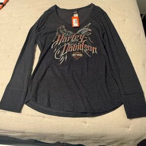 Harley-Davidson Women's Black Long Sleeve Top
